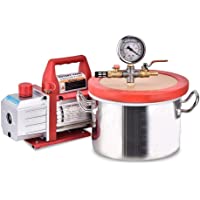 S SMAUTOP Kit de cámara de vacío de 1-5 galones (6-8 l) con bomba de vacío monofásica HVAC de 3-5 PCM para mantenimiento…